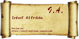 Inhof Alfréda névjegykártya